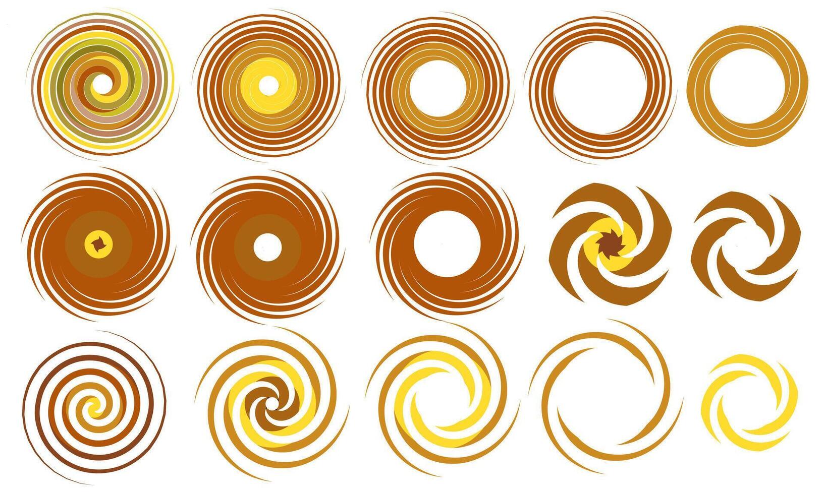 Kinetic abstract geometric yellow brown colors vector