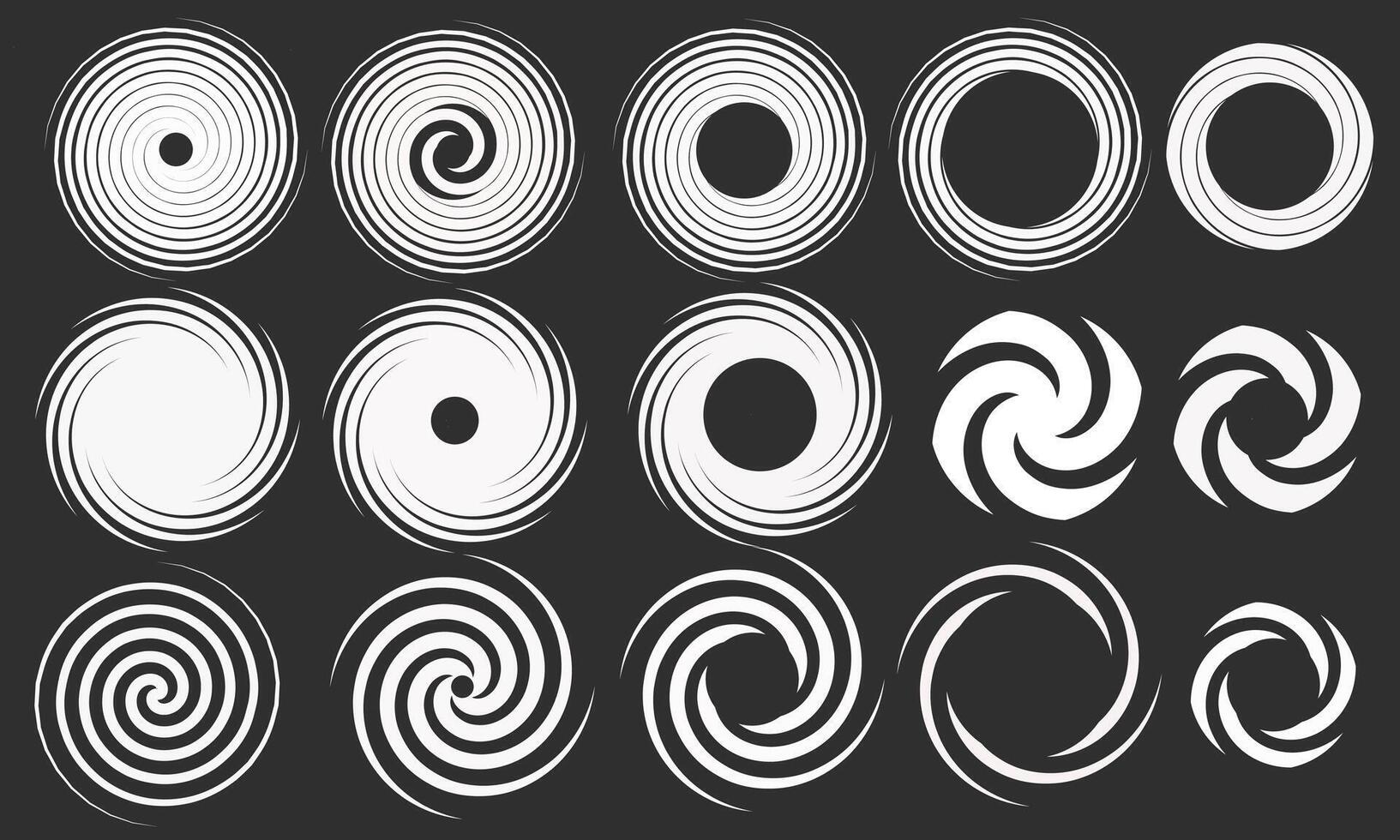 15 Kinetic abstract geometric whiet colors vector