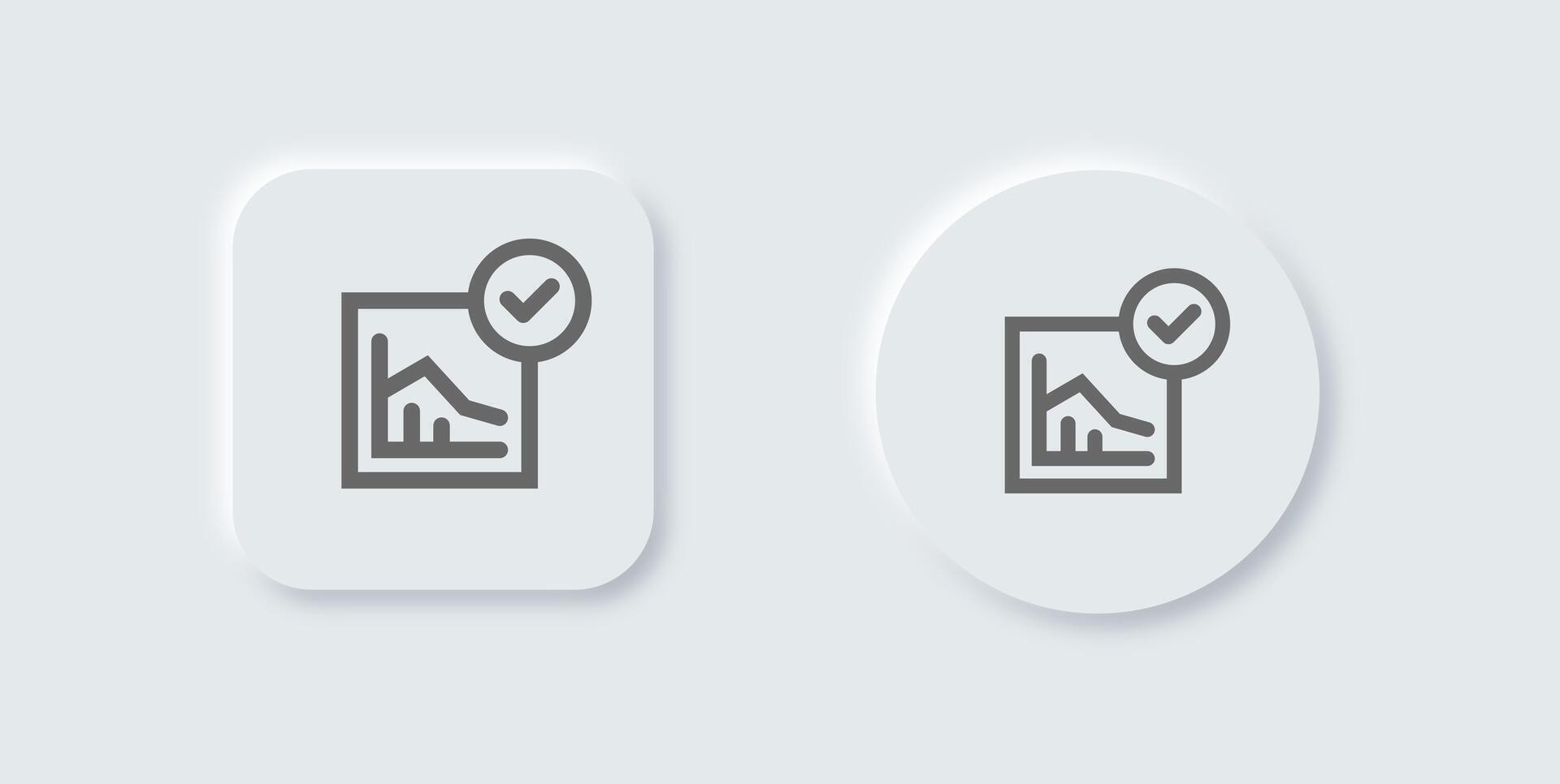 Analyst line icon in neomorphic design style. Research signs illustration. vector
