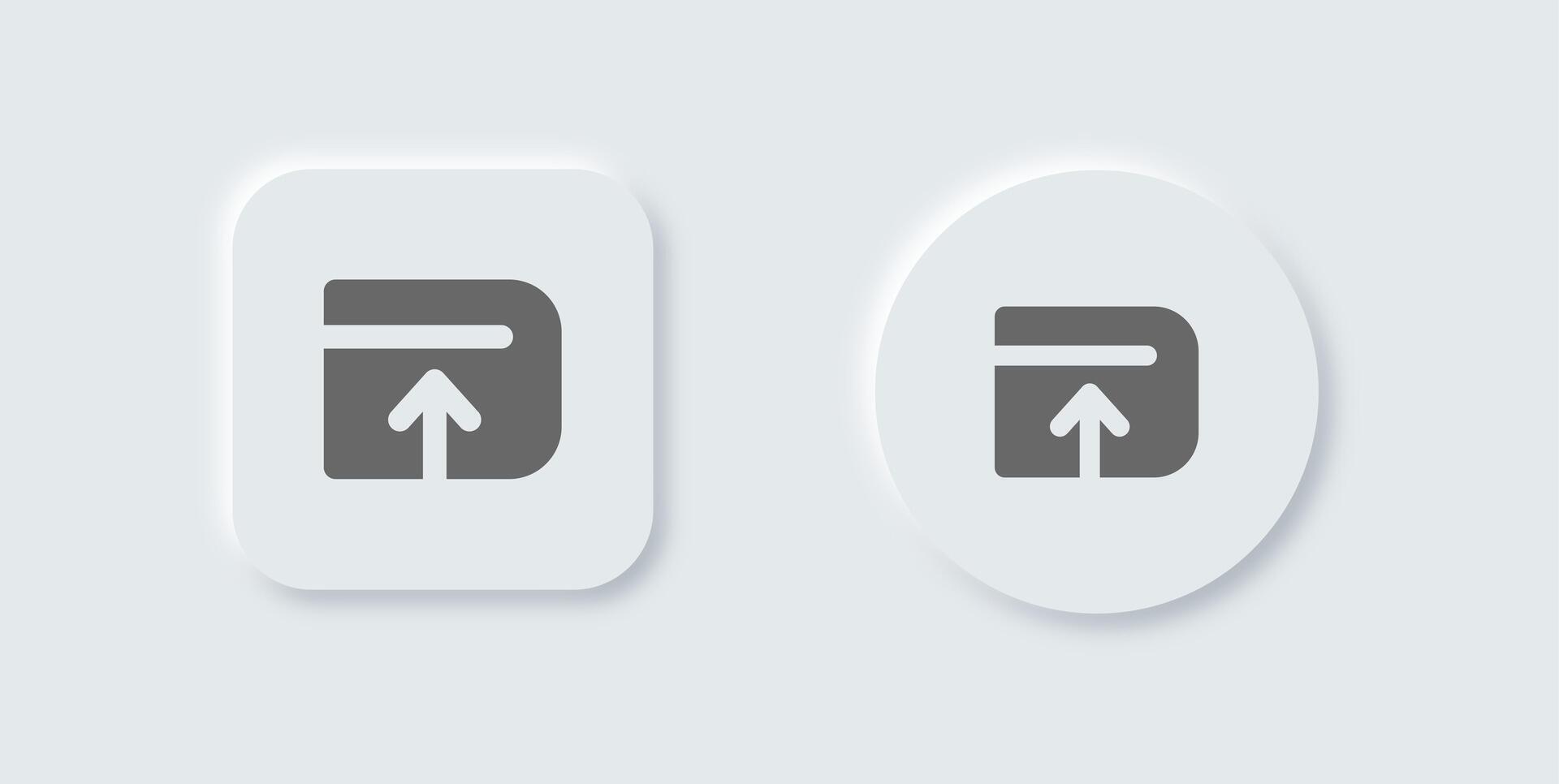 Deposit solid icon in neomorphic design style. Payment signs illustration. vector