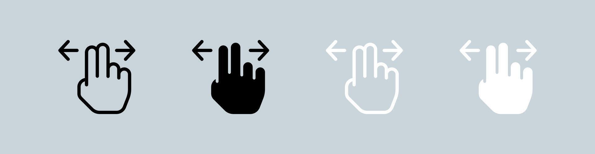 Drag icon set in black and white. Cursor signs illustration. vector
