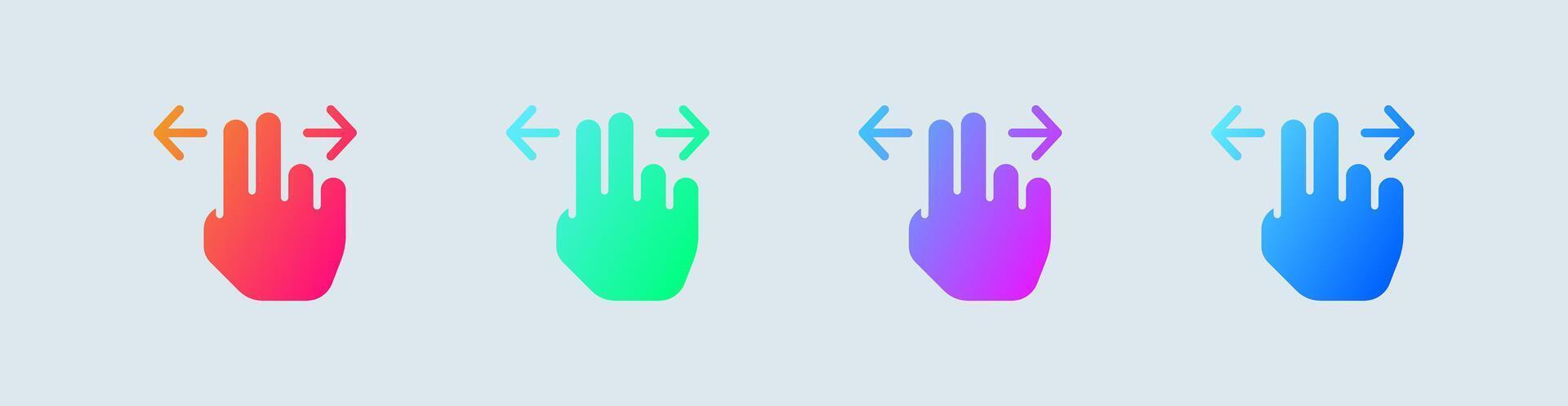 Drag solid icon in gradient colors. Cursor signs illustration. vector