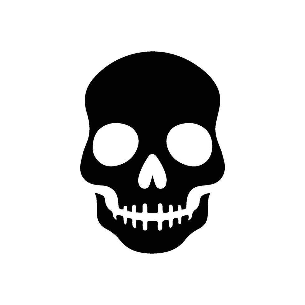 A black and white skull icon on a white background vector