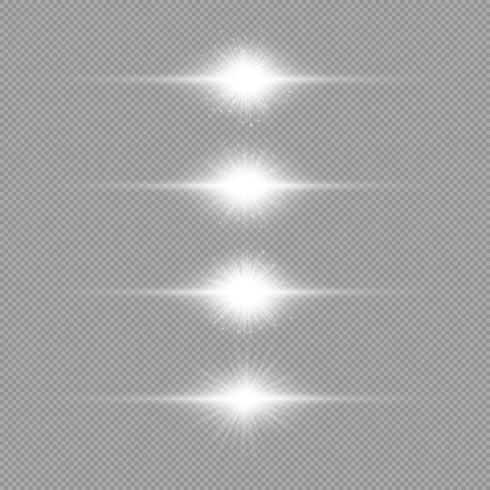White horizontal light effect of lens flares vector