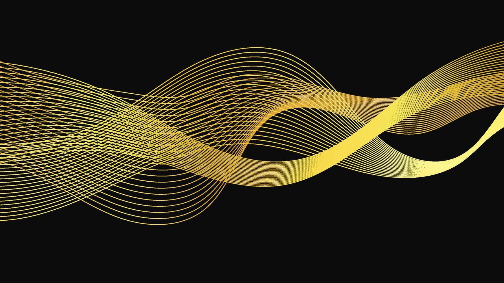 Abstract backdrop with luxury golden waves vector