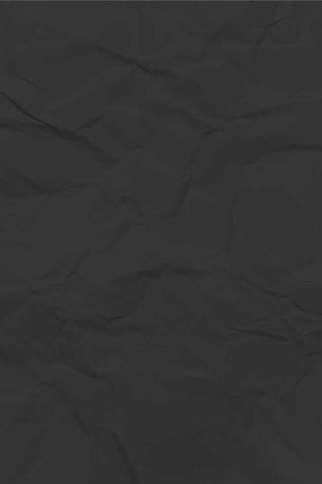 Black clean crumpled paper vector