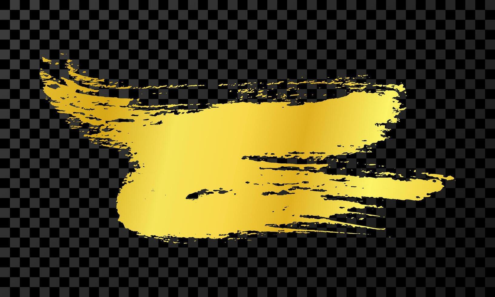 Gold brush stroke on dark background vector