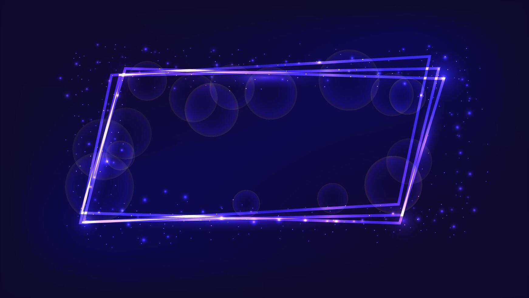 Neon frame with shining effects and sparkles vector