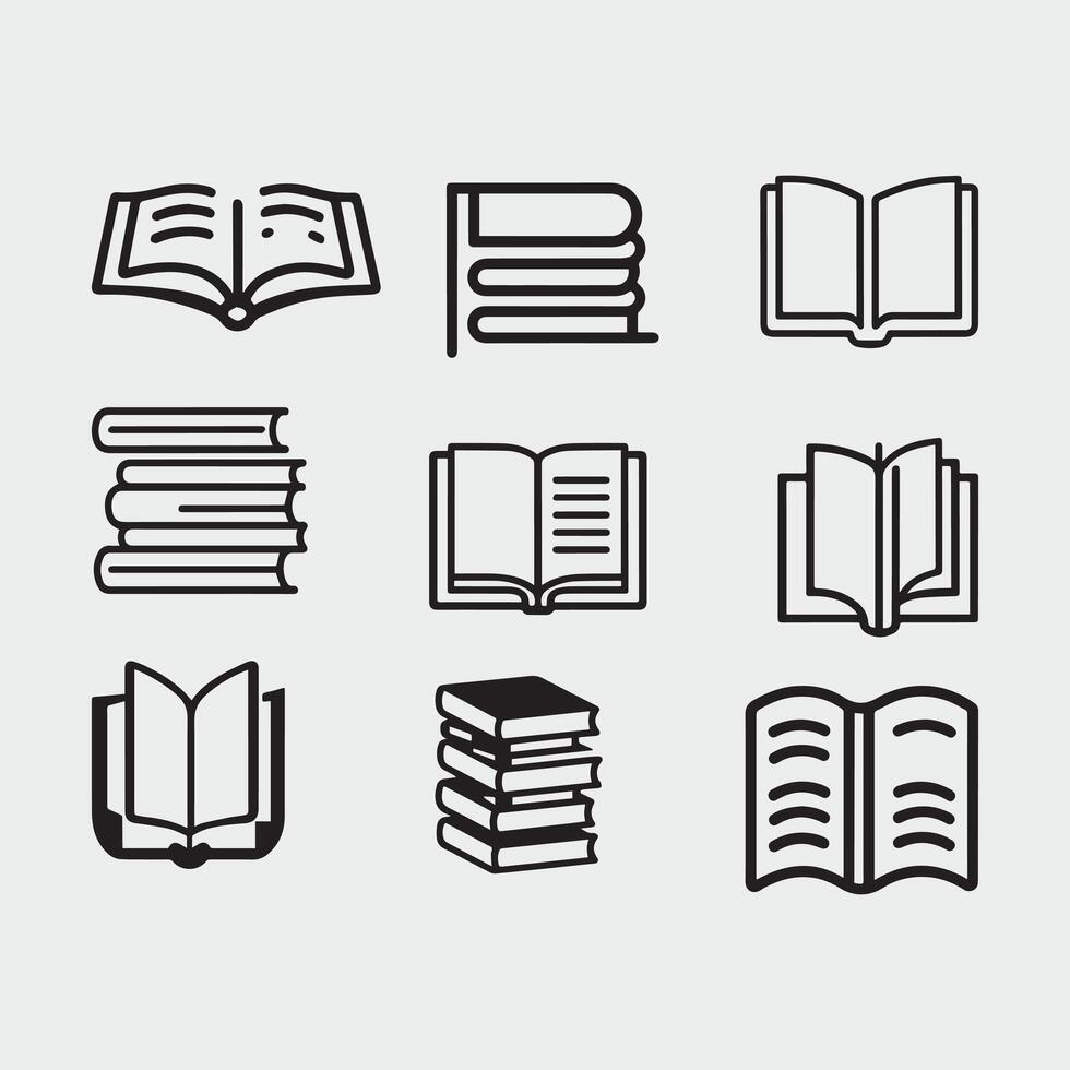 Editable Book llustrations vector