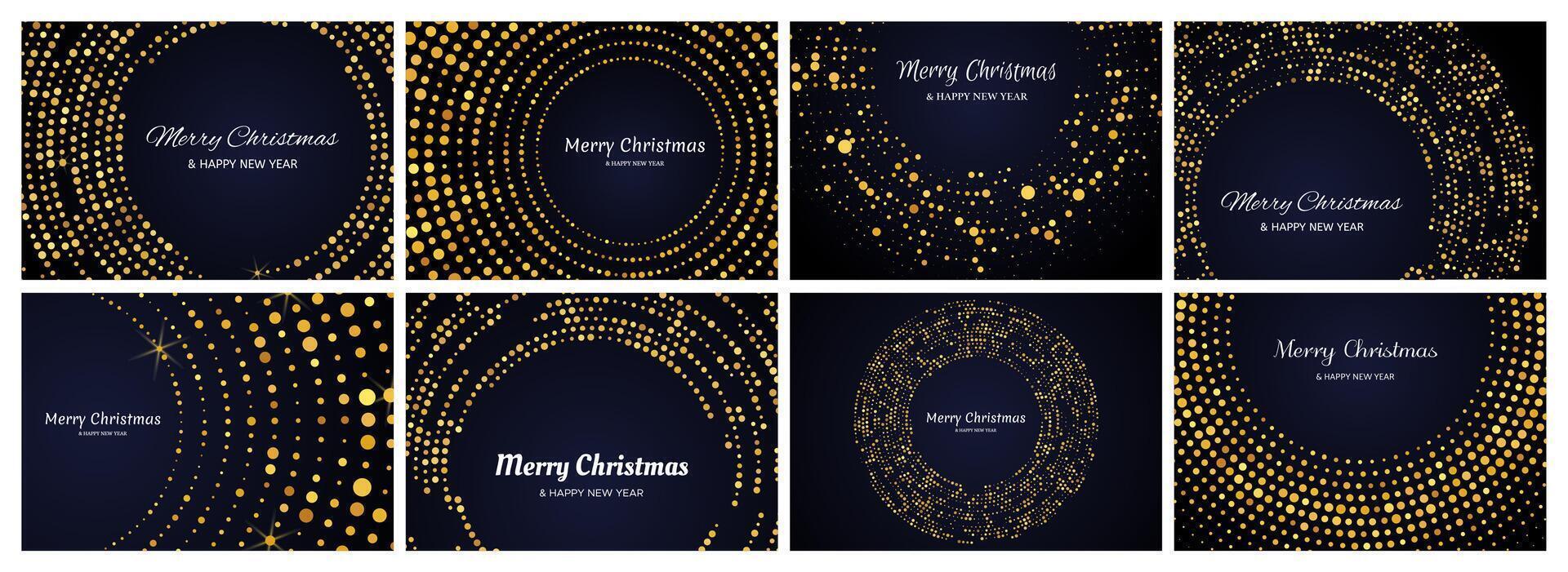 Merry Christmas backgrounds with gold glitter pattern vector