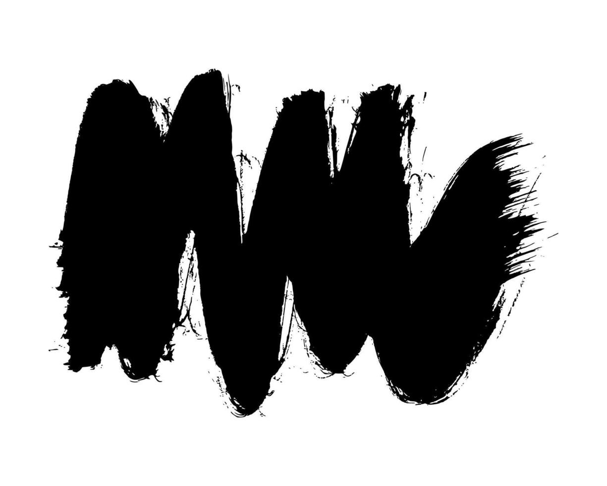 Black brush stroke on white background vector