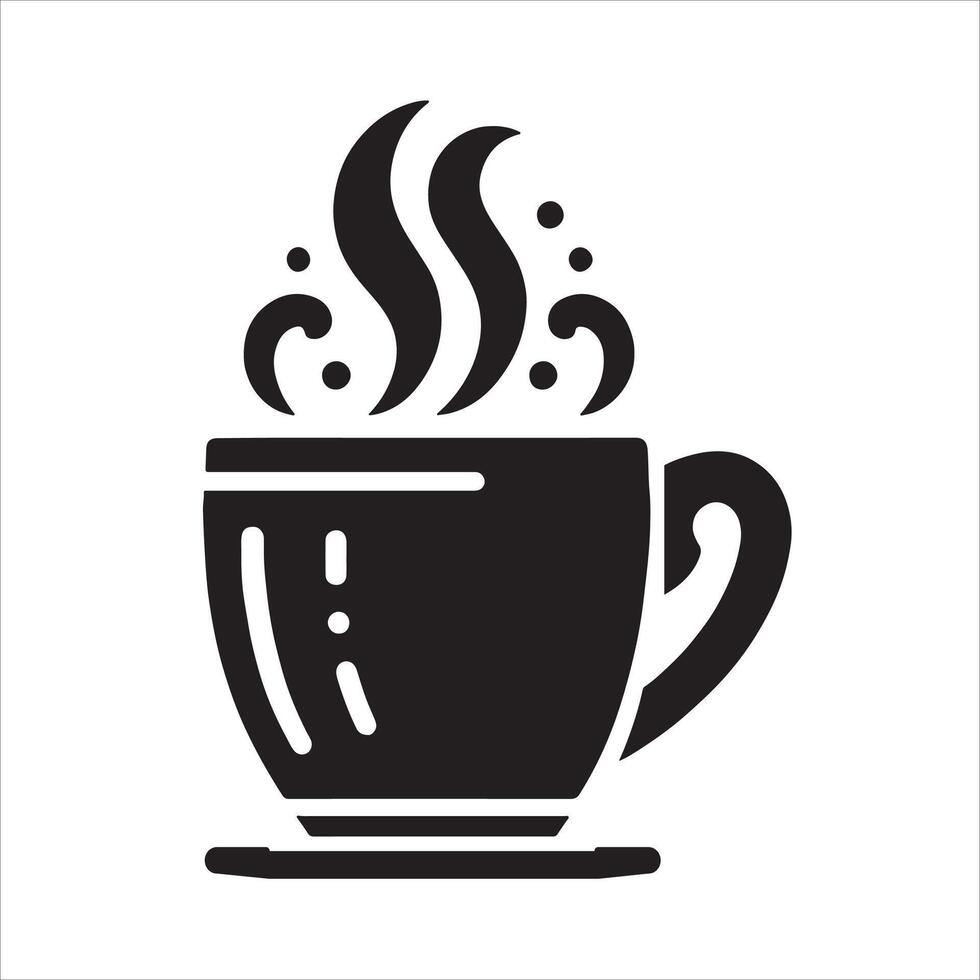 Simple Coffee Cup Minimalistic Icon White and White vector