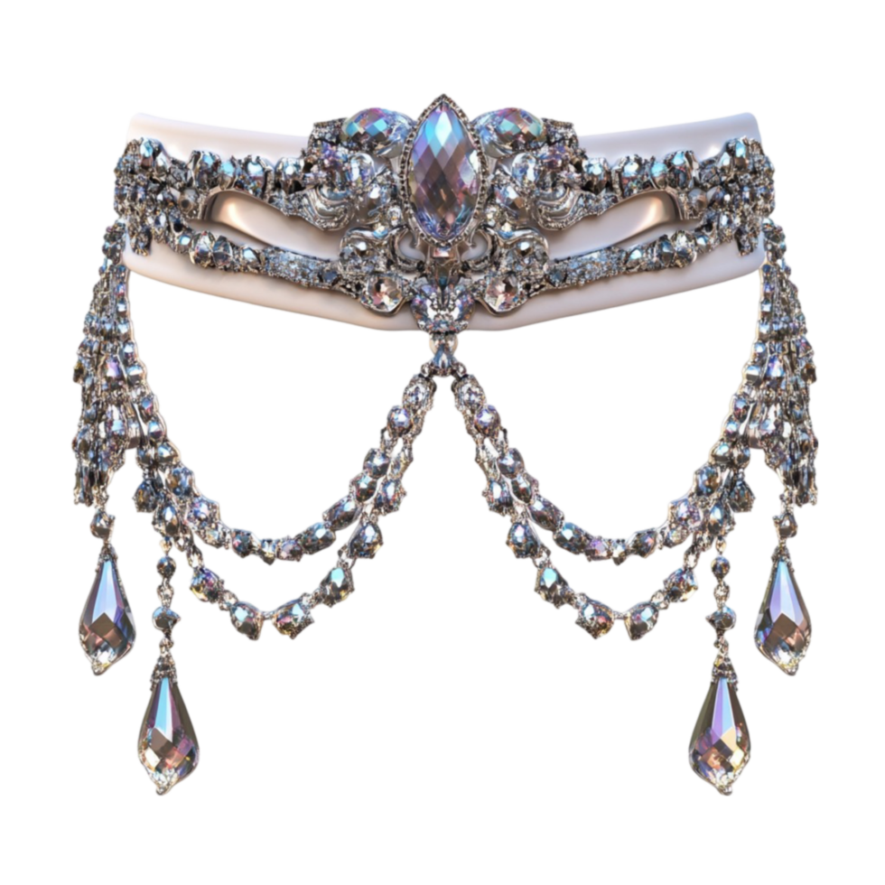 Elegant Belt with Crystals and Beads for Fashion Accessories png