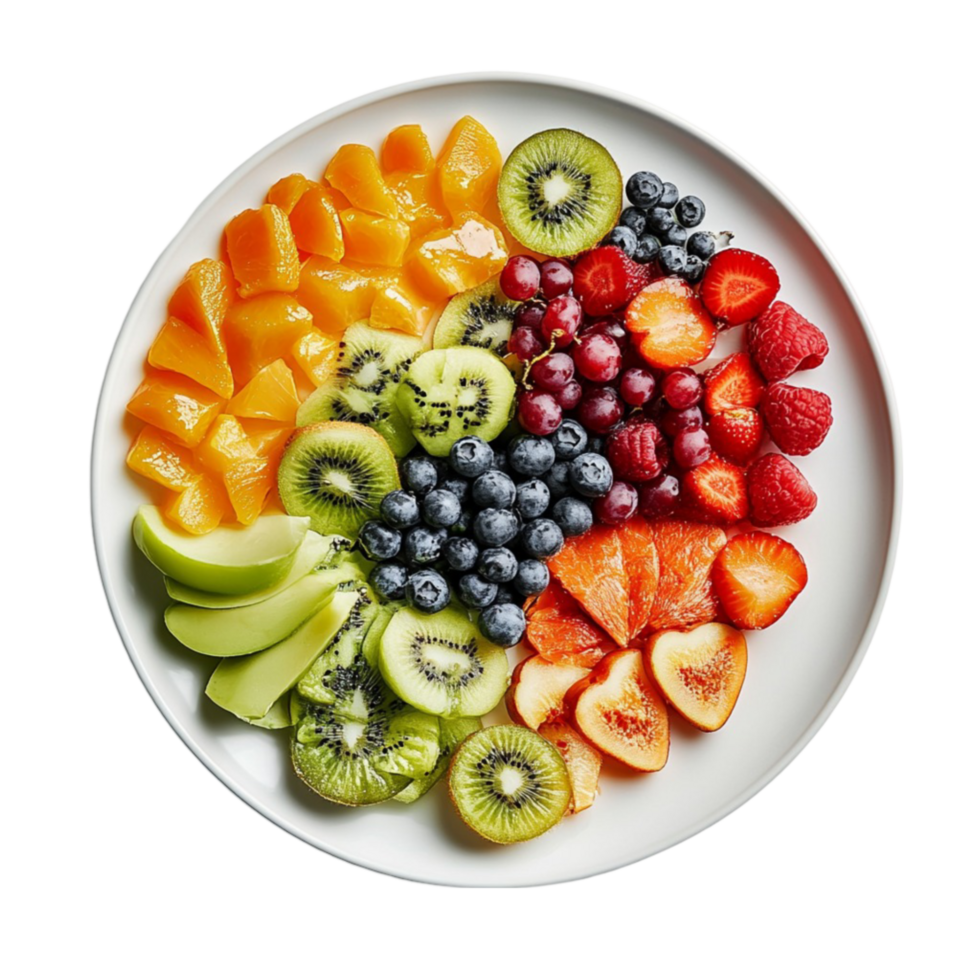 Plate of Fruit Arranged in a Circular Pattern png