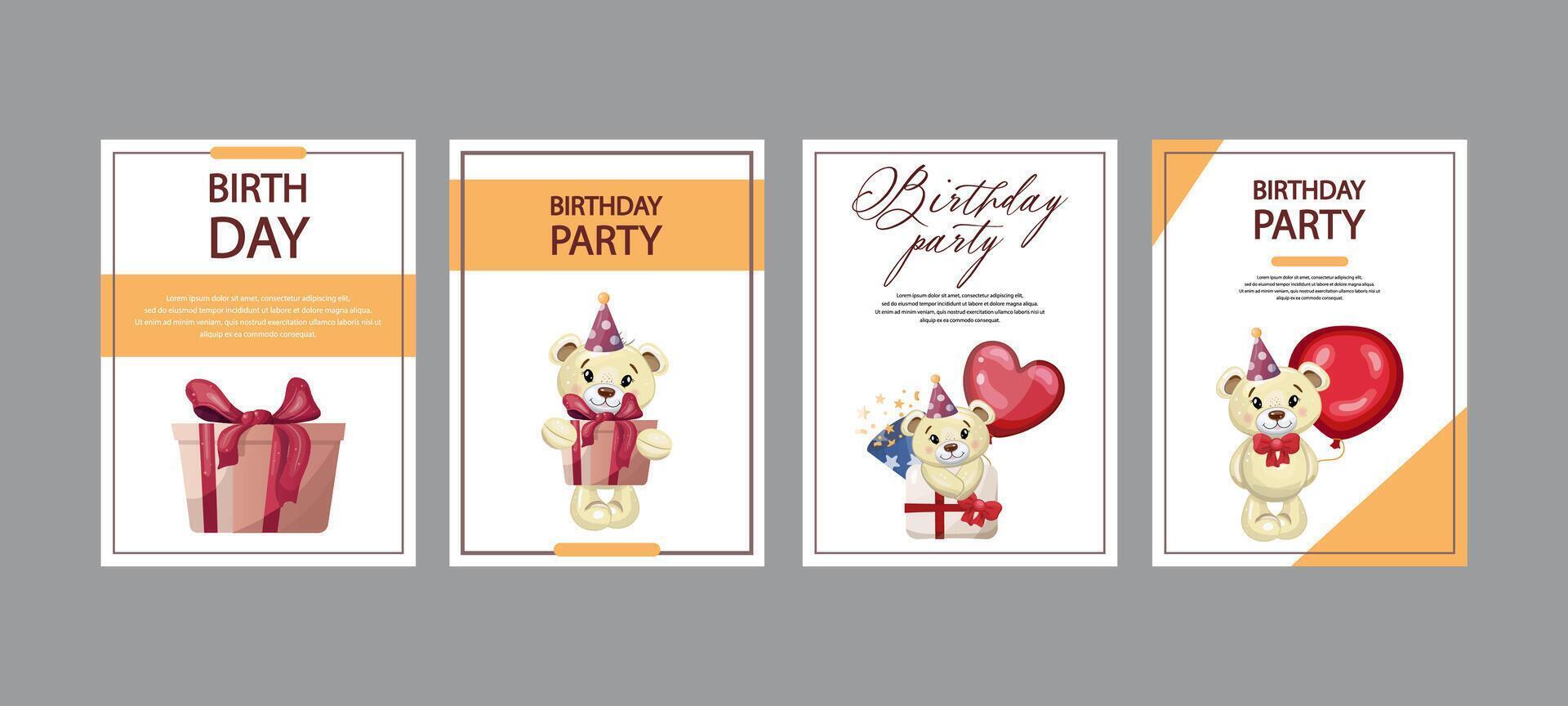 Creative birthday card templates for festive celebrations and invitations vector