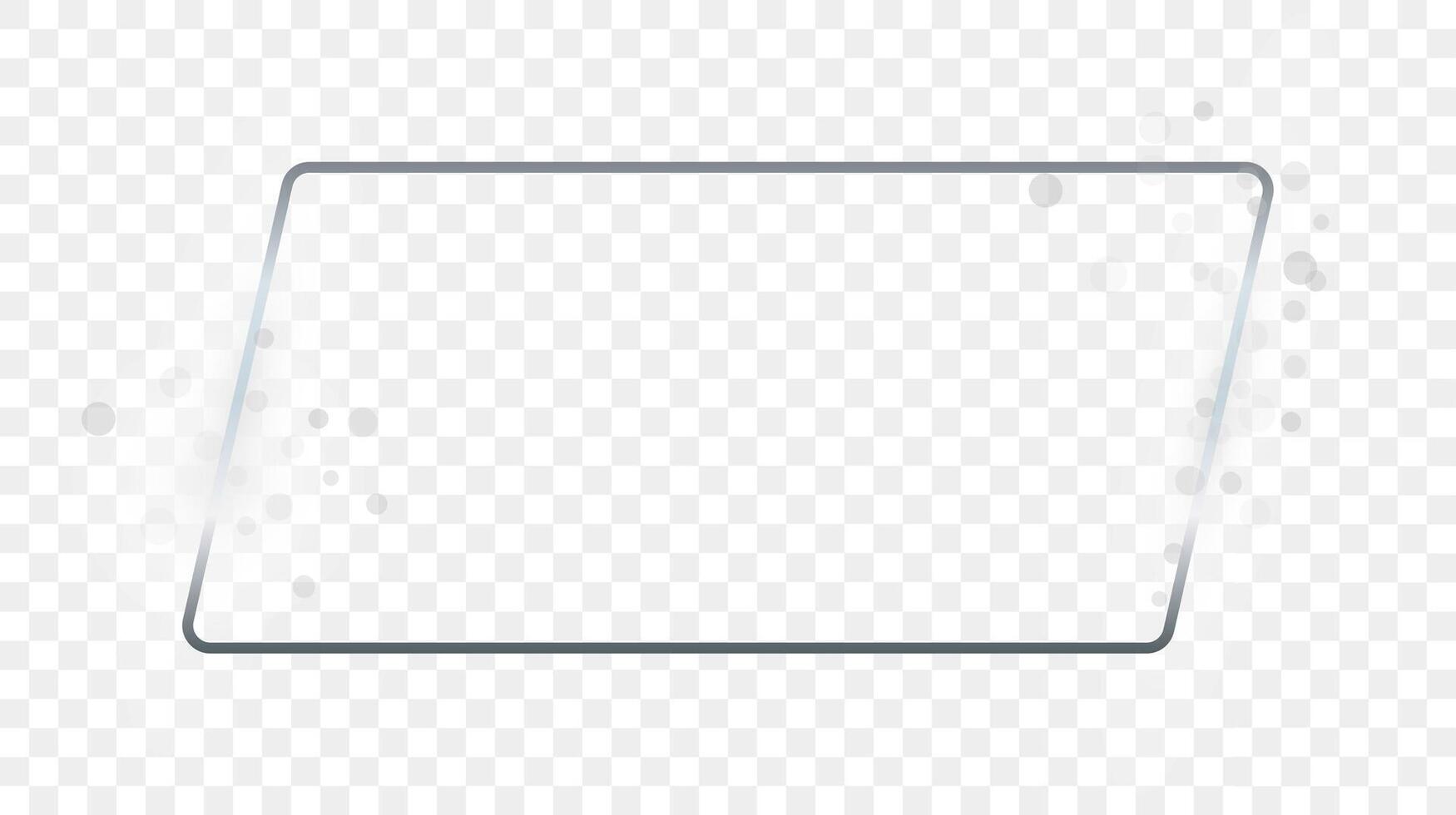 Silver glowing rectangular shape frame with sparkles vector