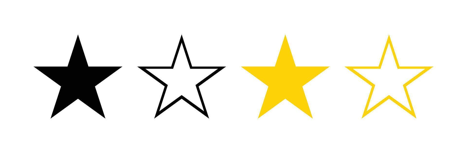 Stars Icons and Golden Star Collection Perfect for Isolated Creative Designs on White Background vector