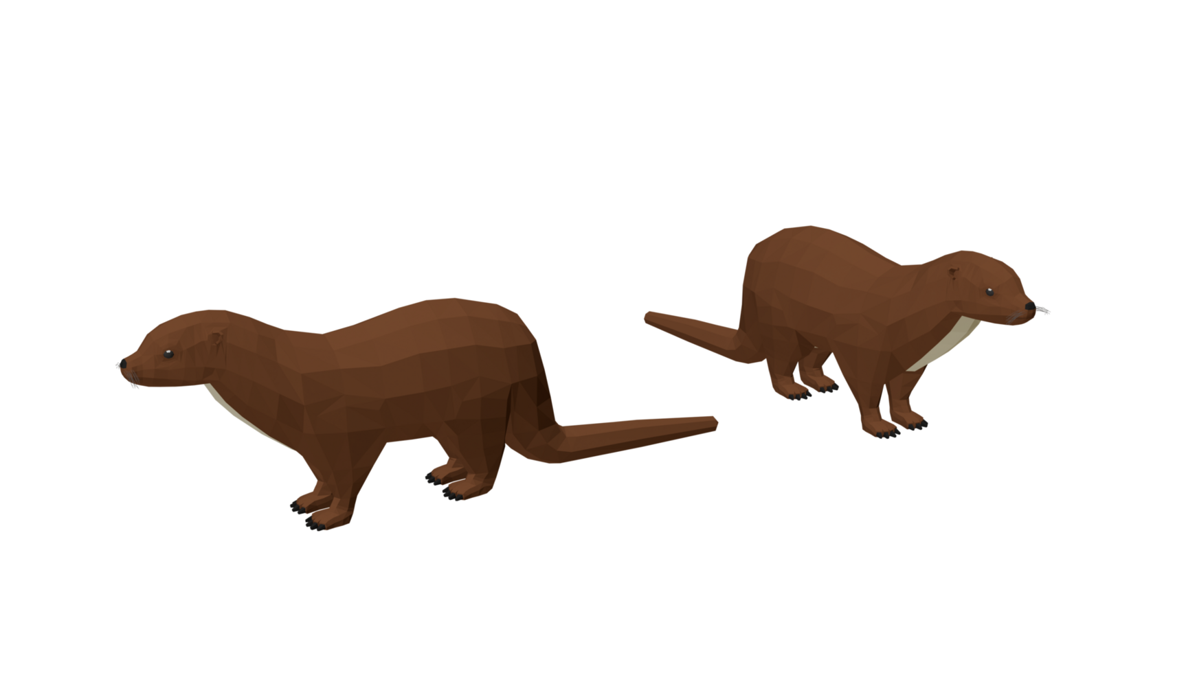 Two brown animals are standing next to each other png