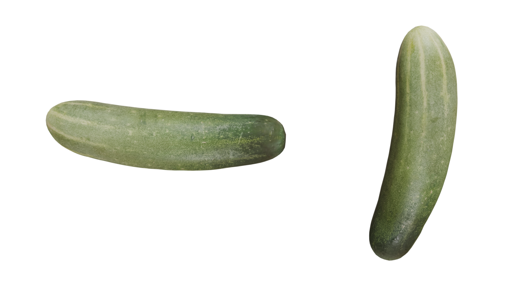 Two green cucumbers isolated png