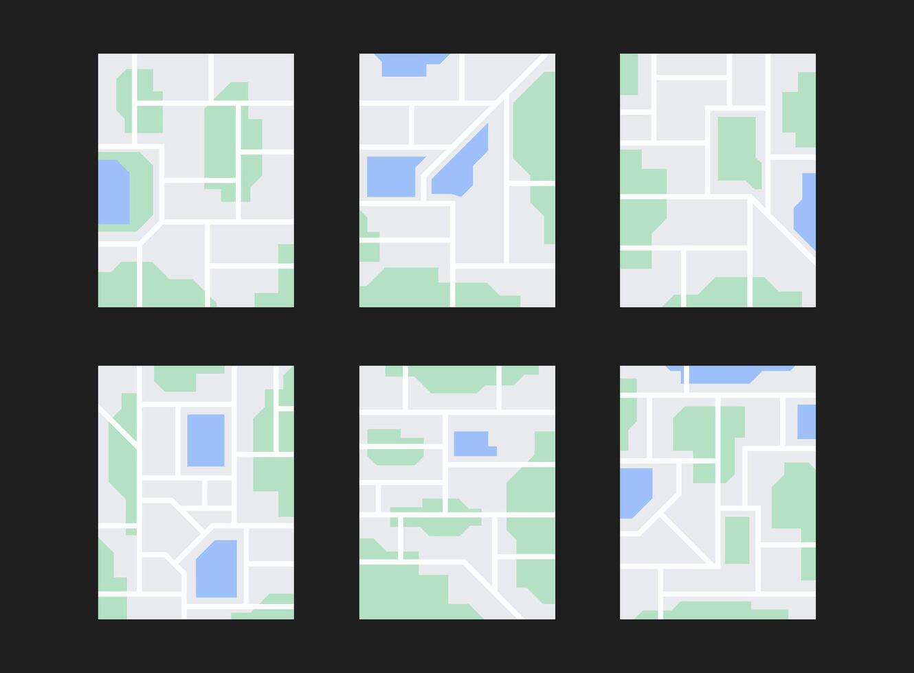 City map. Set of map illustration. vector