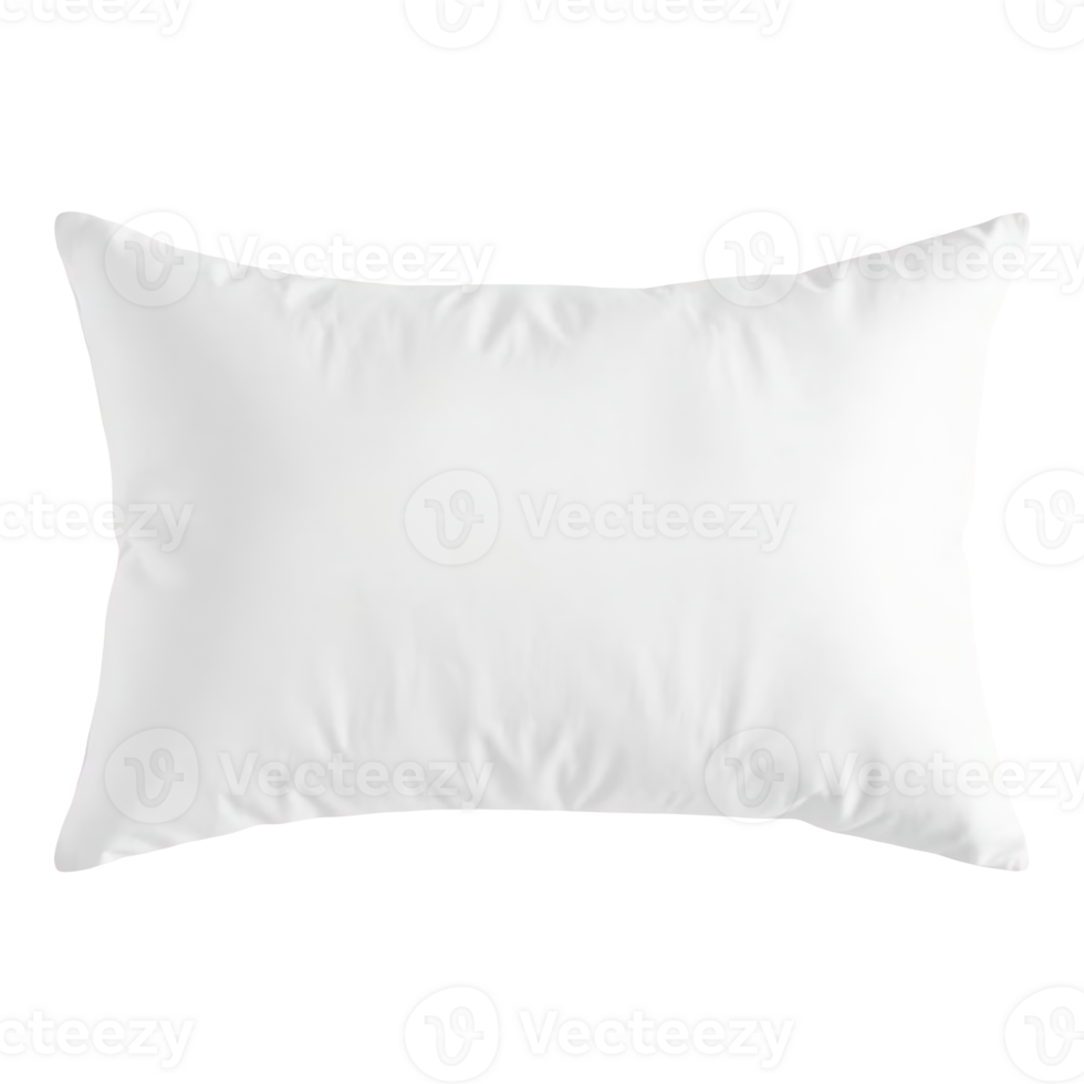A plain white pillow with a frilly edge, photographed against a transparent background. png