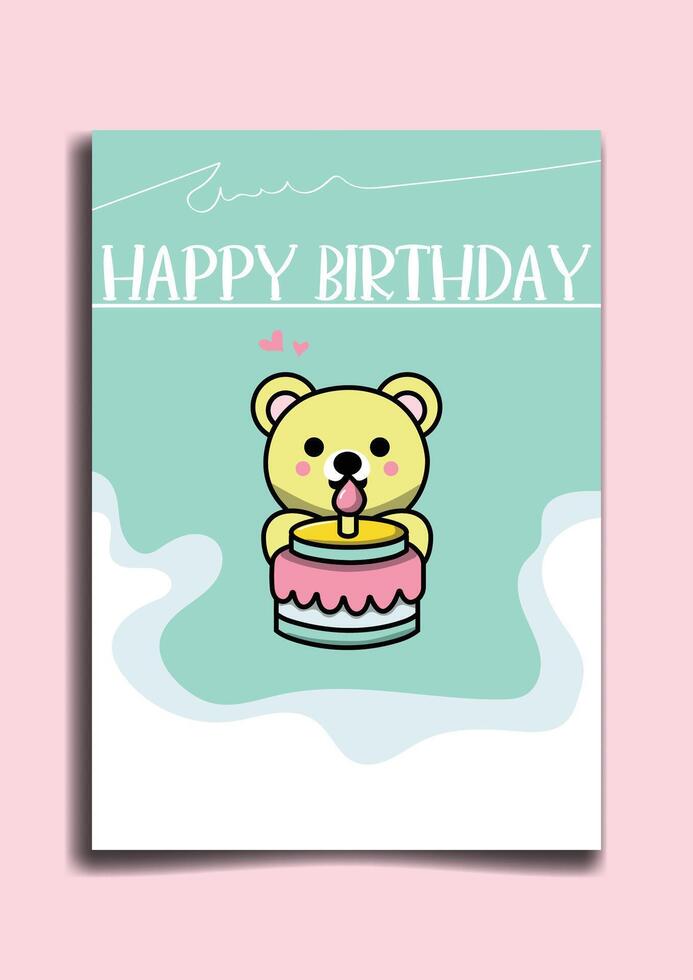 birthday invitation card illustration. vector