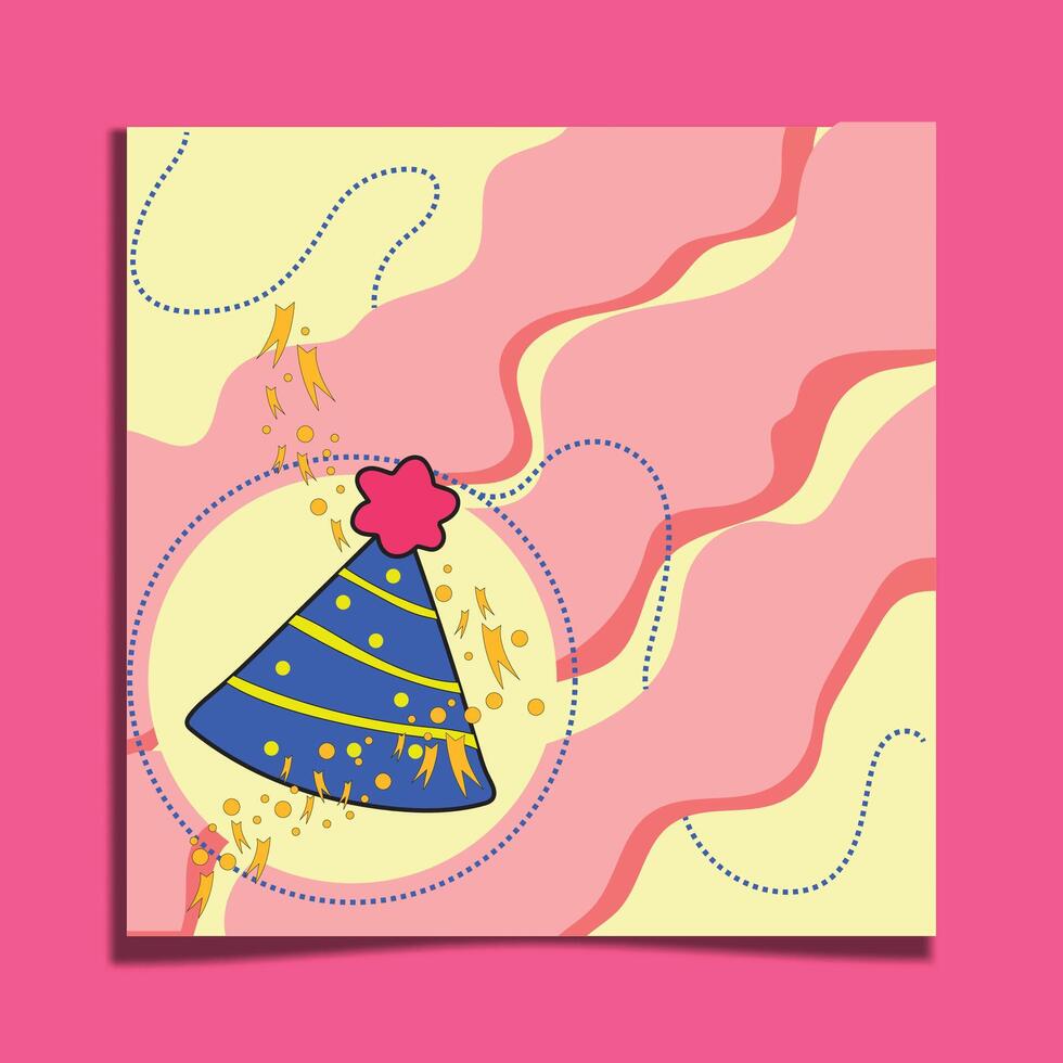Birthday template illustration. Good for social media post vector