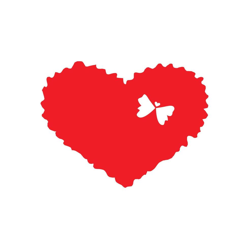 illustration of heart and love with butterfly inside vector