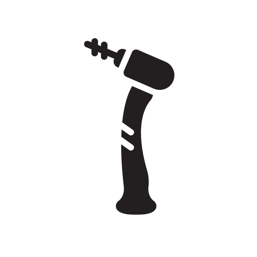 dental drill Glyph Icon White Background vector
