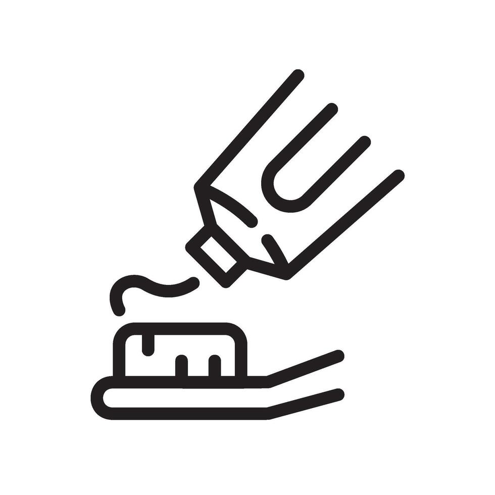 toothpaste Line Icon White Background vector