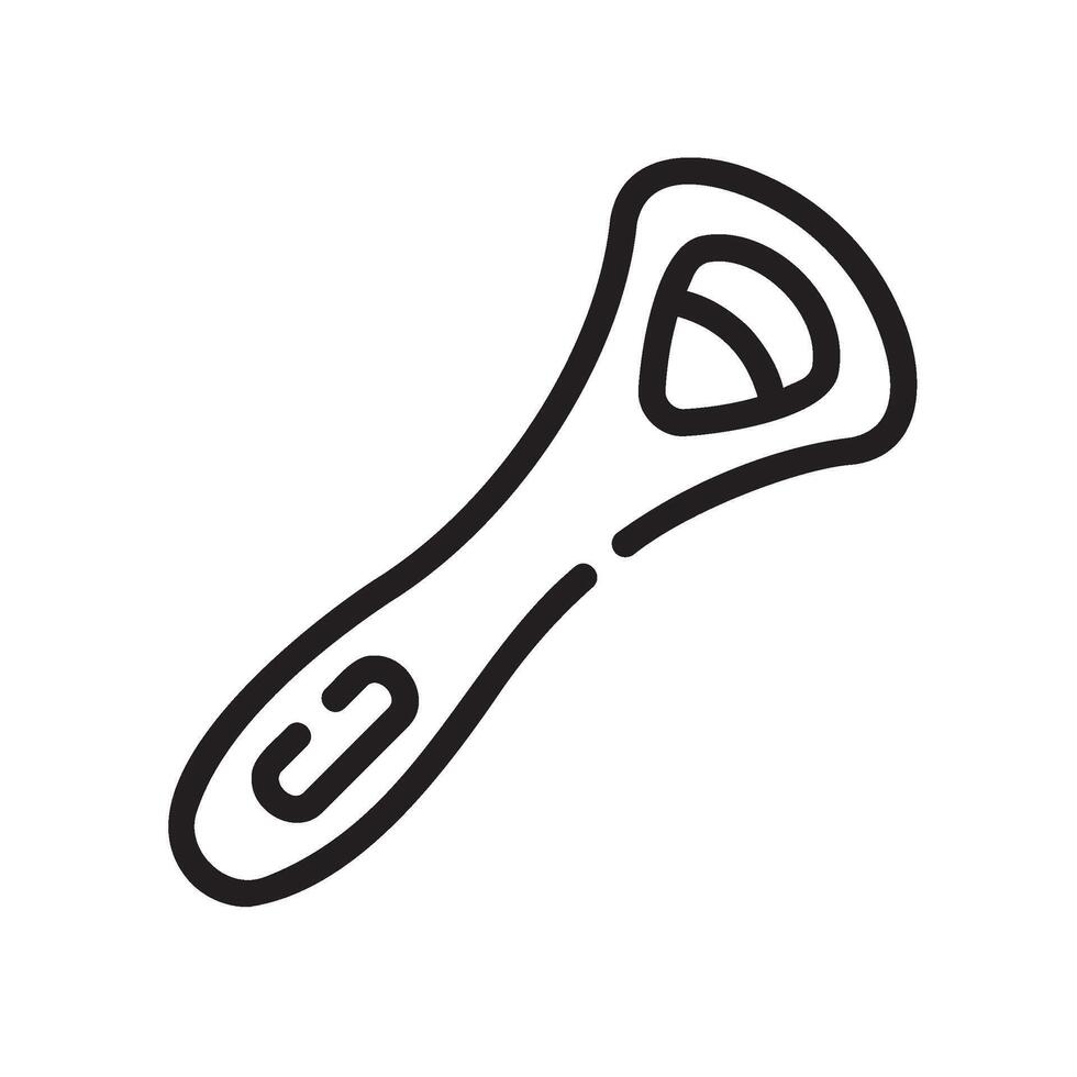 tongue cleaner Line Icon White Background vector