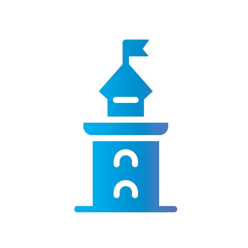 tower Flat Gradient Icon White Background vector