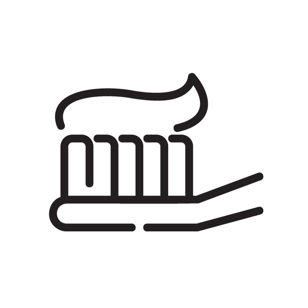 tongue cleaner Line Icon White Background vector
