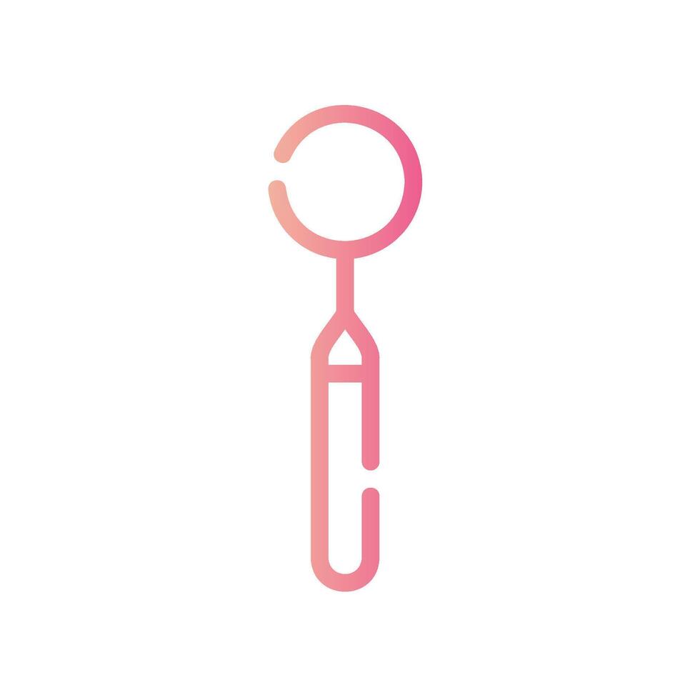 mouth mirror Line Gradient Icon White Background vector