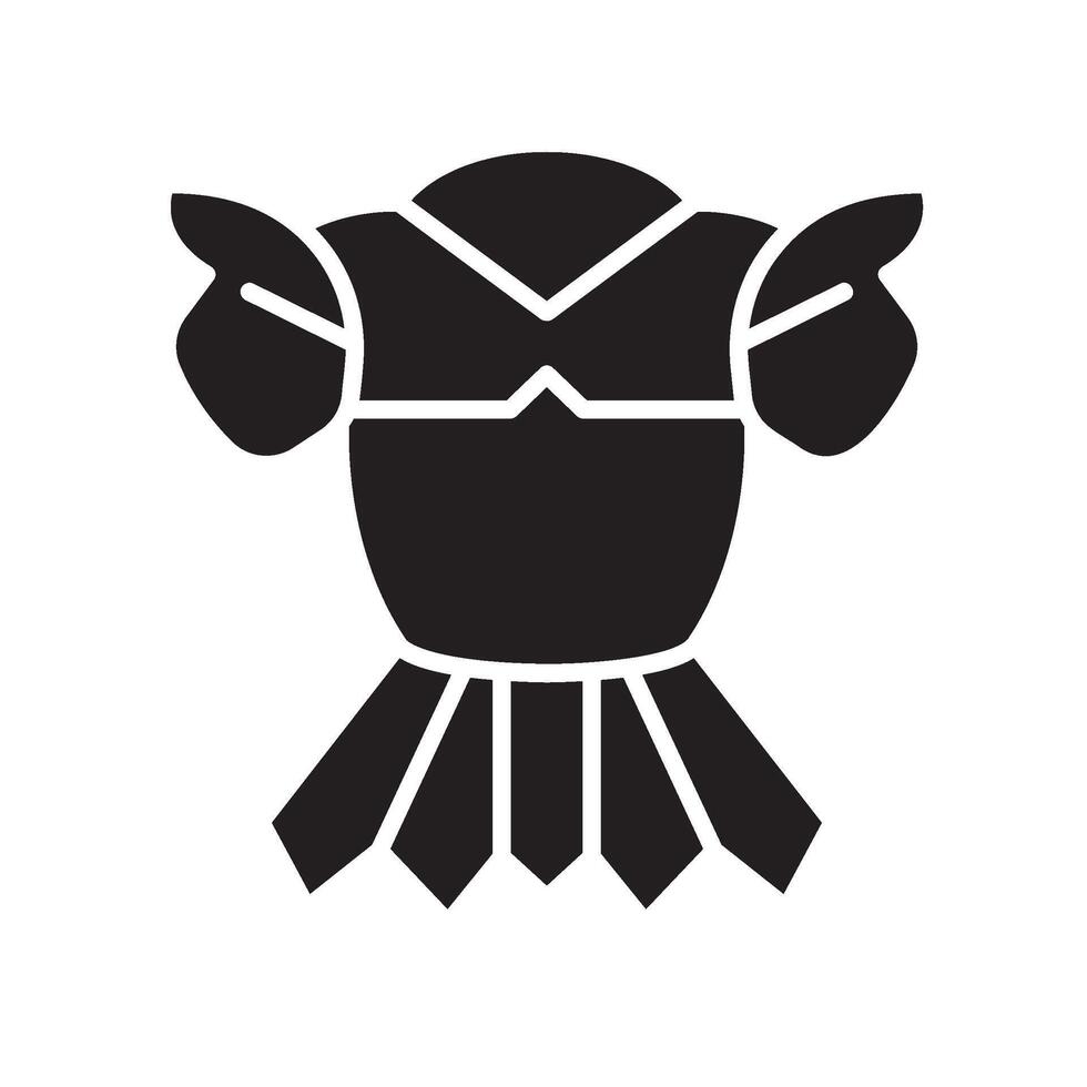 armor Glyph Icon White Background vector