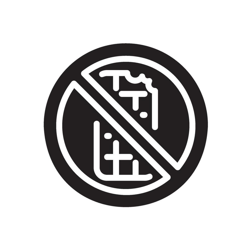 no chocolate Glyph Icon White Background vector
