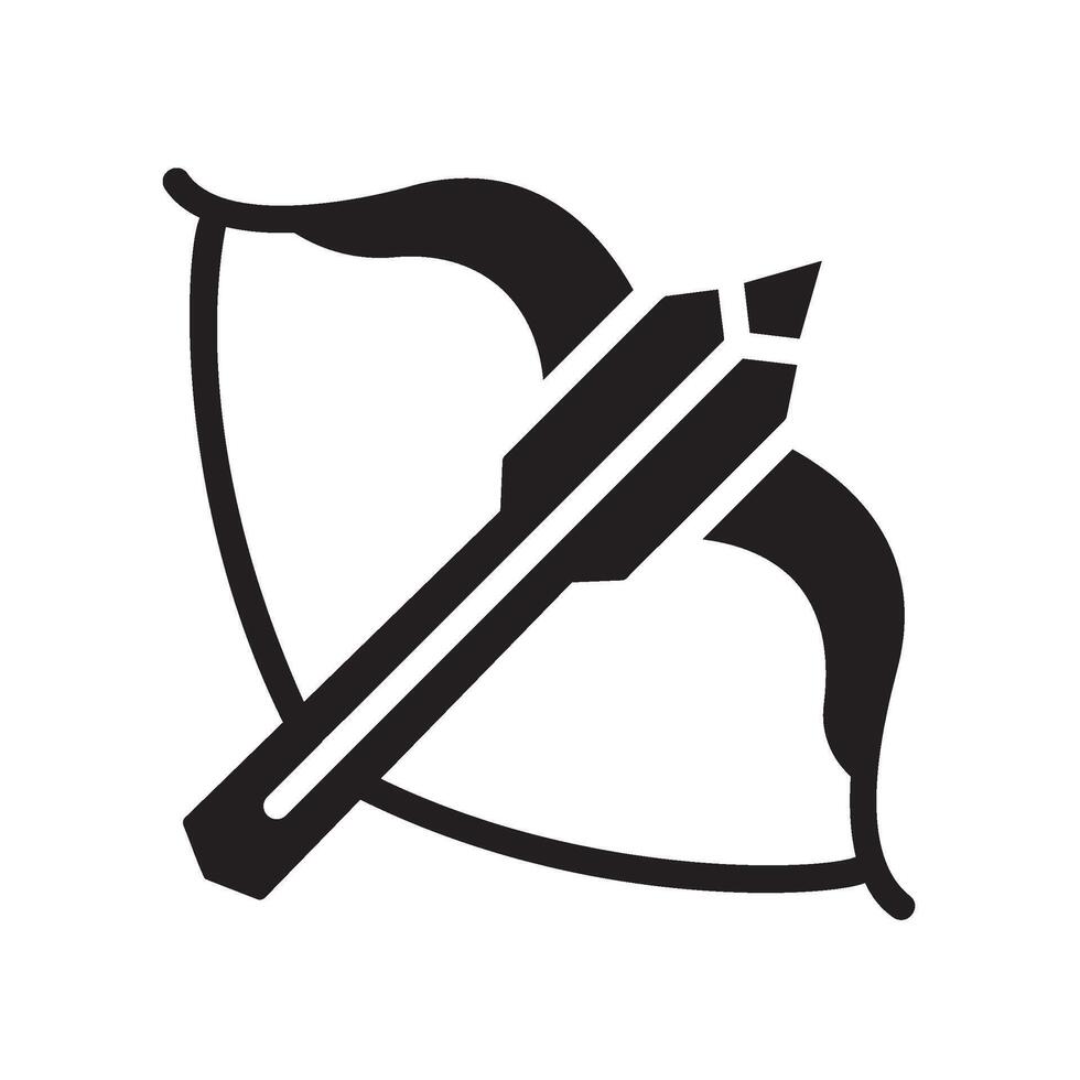 crossbow Glyph Icon White Background vector