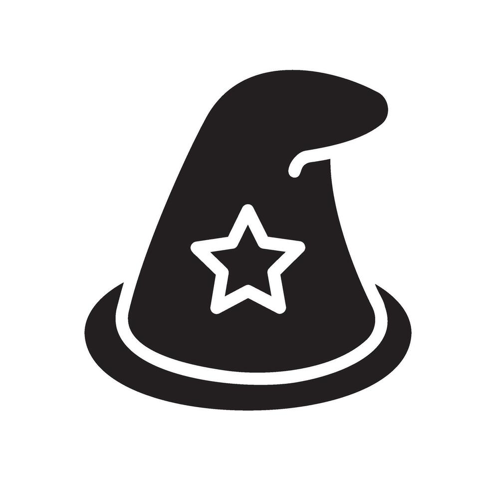witch hat Glyph Icon White Background vector