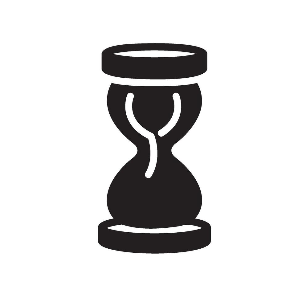 hourglass Glyph Icon White Background vector