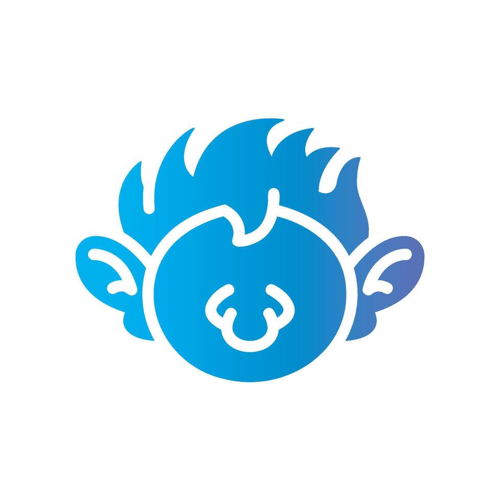 orc Flat Gradient Icon White Background vector