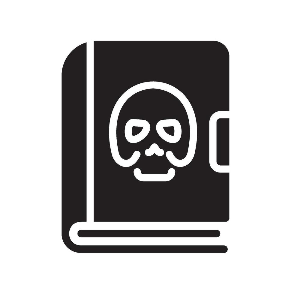 spellbook Glyph Icon White Background vector