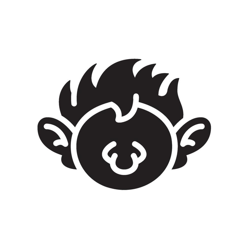 orc Glyph Icon White Background vector