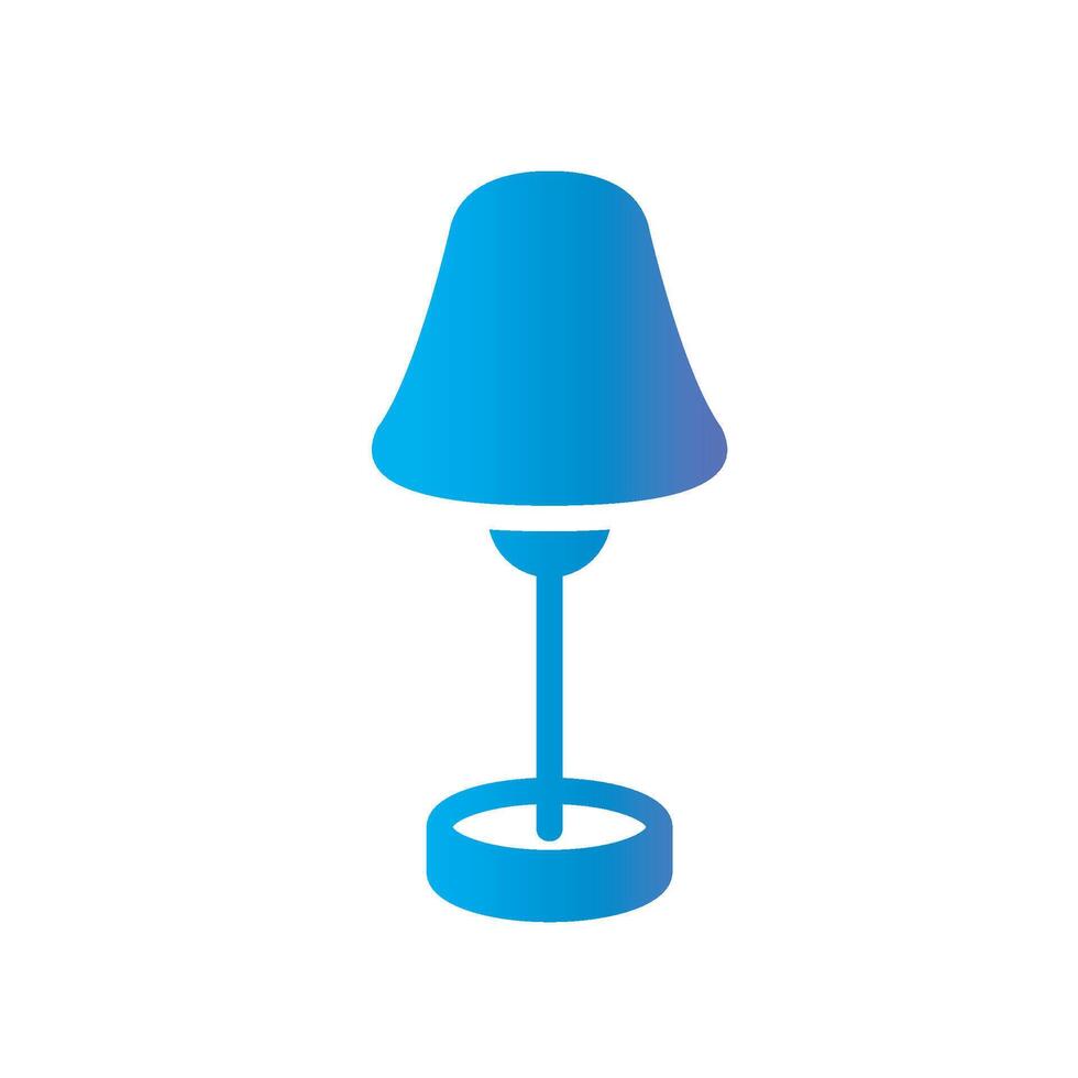 floor lamp Flat Gradient Icon White Background vector