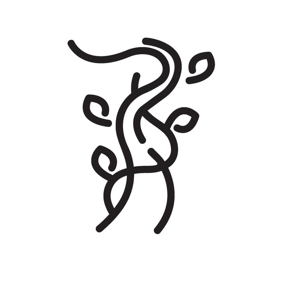 beanstalk Line Icon White Background vector