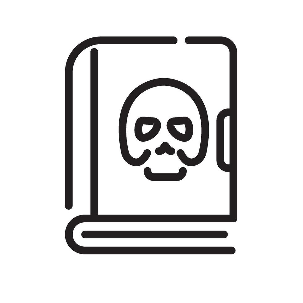spellbook Line Icon White Background vector