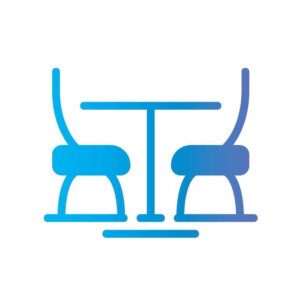 dining table Flat Gradient Icon White Background vector