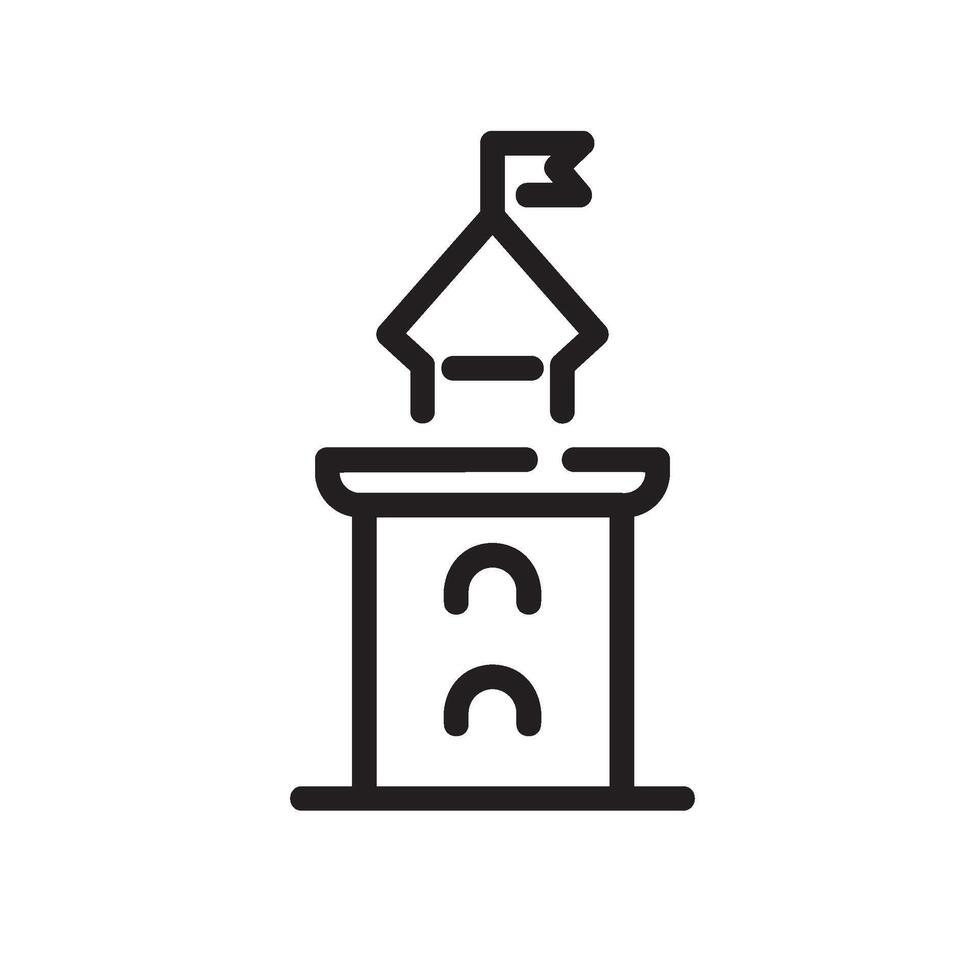 tower Line Icon White Background vector
