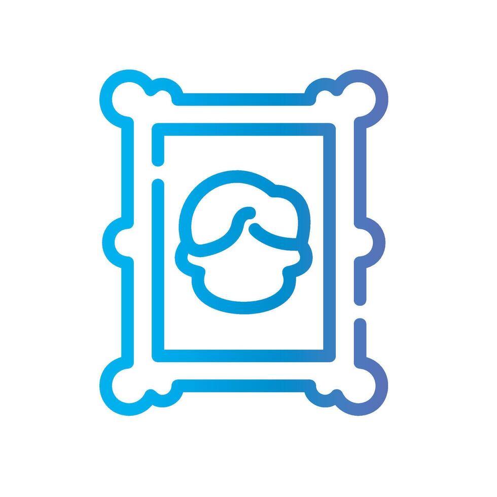 frame Line Gradient Icon White Background vector