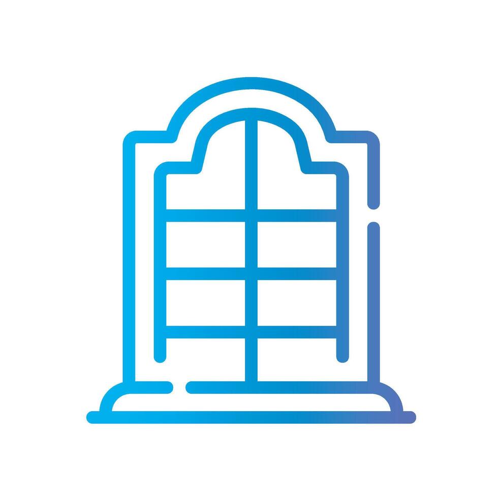 window Line Gradient Icon White Background vector