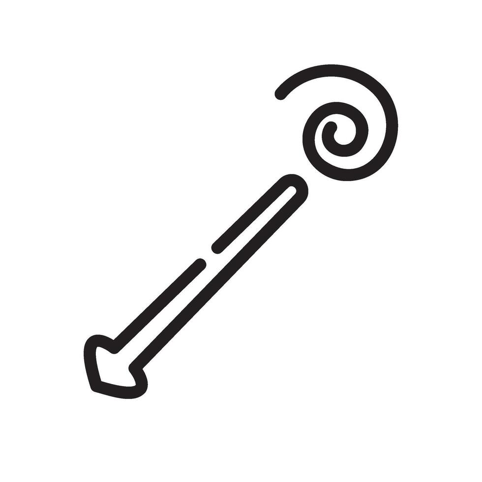 magic wand Line Icon White Background vector